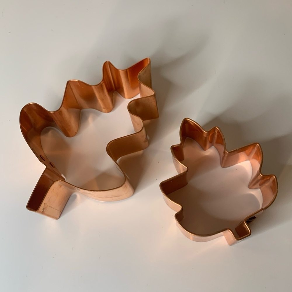 Copper Leaf-Shaped Cookie Cutters